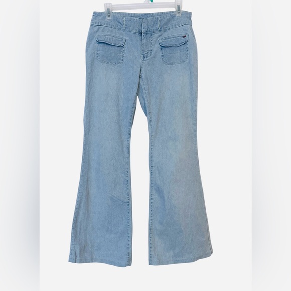 Retro Tommy Hilfiger Light Blue Flared Jeans Women’s size 5 (D52) - Picture 1 of 11